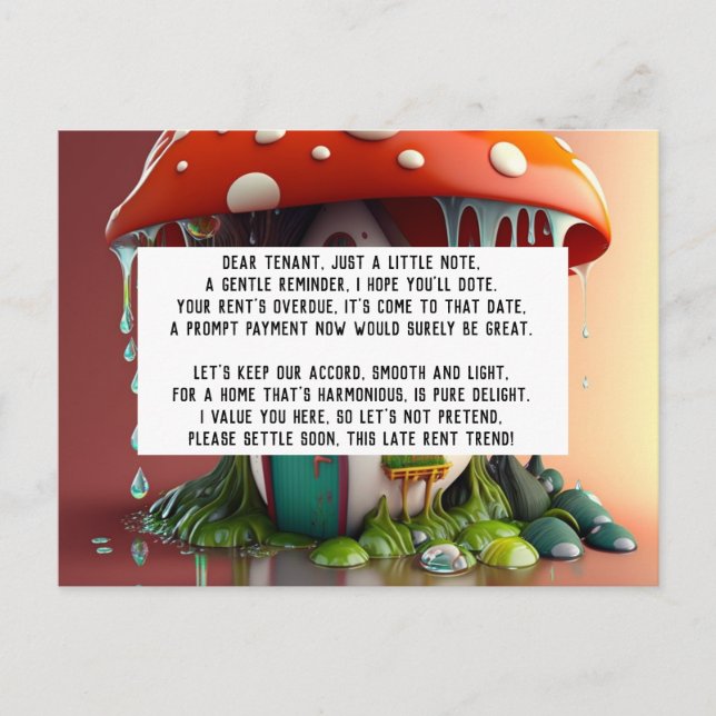 Postal Aviso de alquiler tardío (Anverso)
