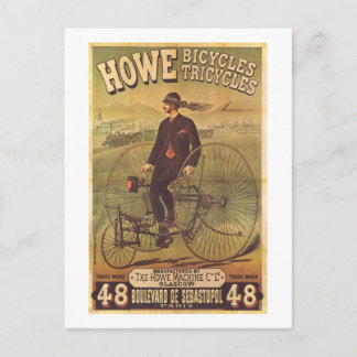 Postal Aviso de bicicletas y triciclos de Howe vintage