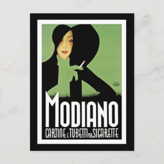 Postal Aviso de cigarrillo de Modiano