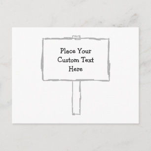Postal Aviso de envío de carteles. Gris y blanco.