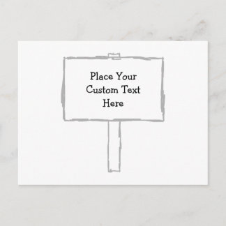 Postal Aviso de envío de carteles. Gris y blanco.