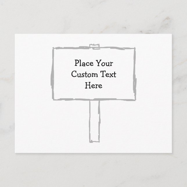 Postal Aviso de envío de carteles. Gris y blanco. (Anverso)