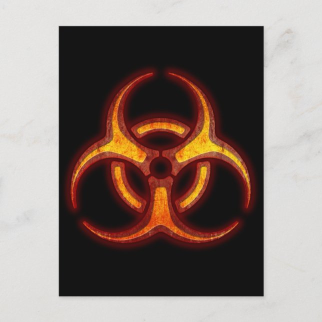 Postal Aviso de peligro biológico para zombis (Anverso)