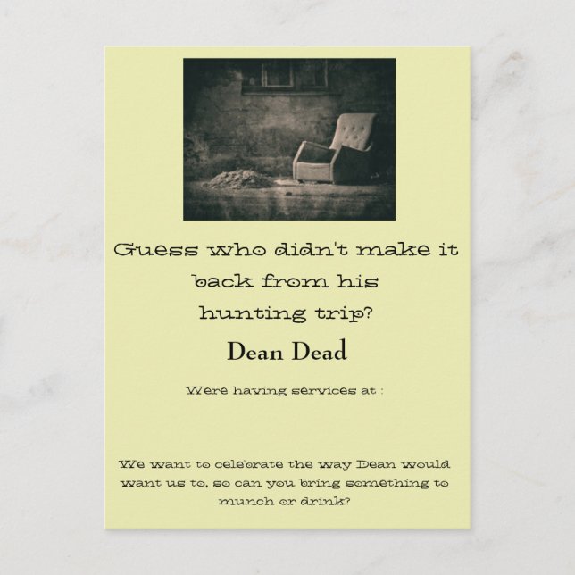 Postal Aviso de servicio funerario (Anverso)