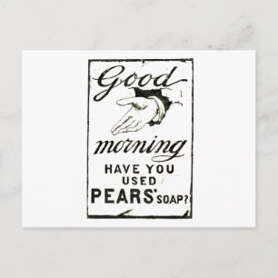 Postal AVISO DE SOAP DE VINTAGE PEARS - Circa 1895