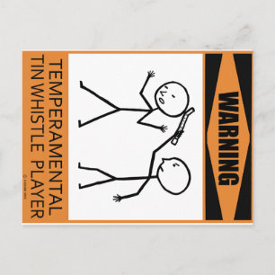 Postal Aviso de Tin Temperamental Whistle Player