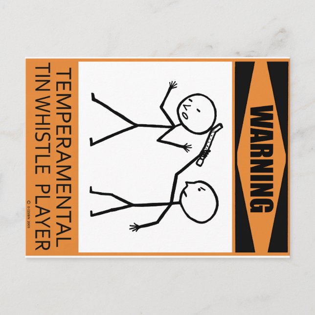 Postal Aviso de Tin Temperamental Whistle Player (Anverso)