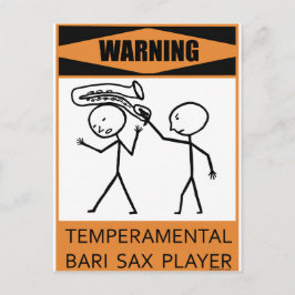 Postal Aviso del jugador de saxo de Bari de temperatura