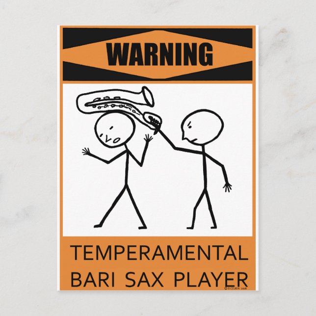 Postal Aviso del jugador de saxo de Bari de temperatura (Anverso)