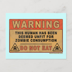 Postal Aviso No Apto Para El Consumo De Zombie