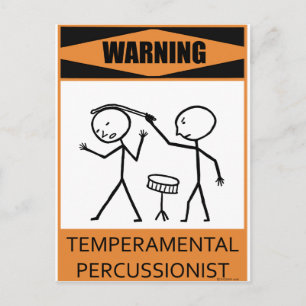 Postal Aviso Percussionista Temperamental