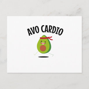 Postal Avo Cardio Funny Aguacate Workout Vegan Diet