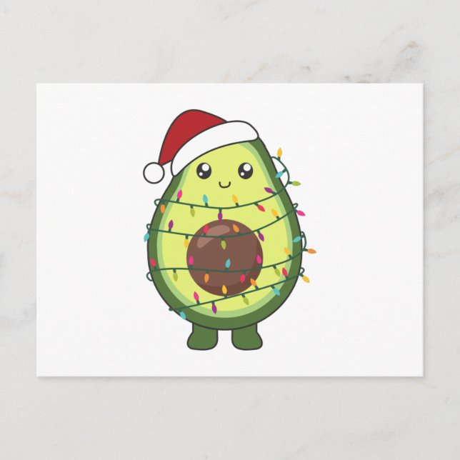 Postal Avocado Christmas Lights Funny Avocados (Anverso)