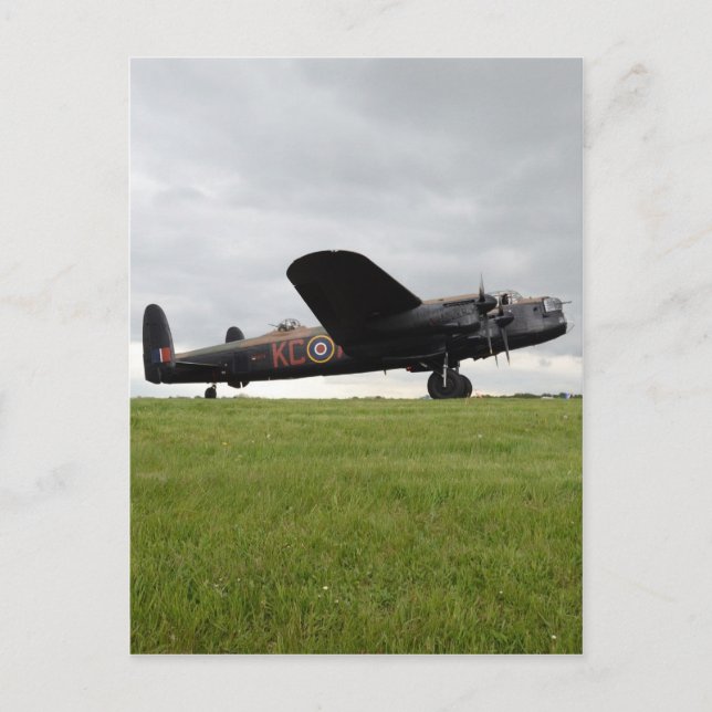 Postal Avro Lancaster En El Campo (Anverso)