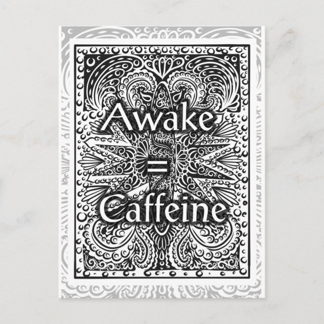 Postal Awake=Caffeine - Cita de declaración positiva (Anverso)