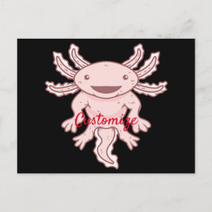 Postal Axiolotl rosado lindo Thunder_Cove