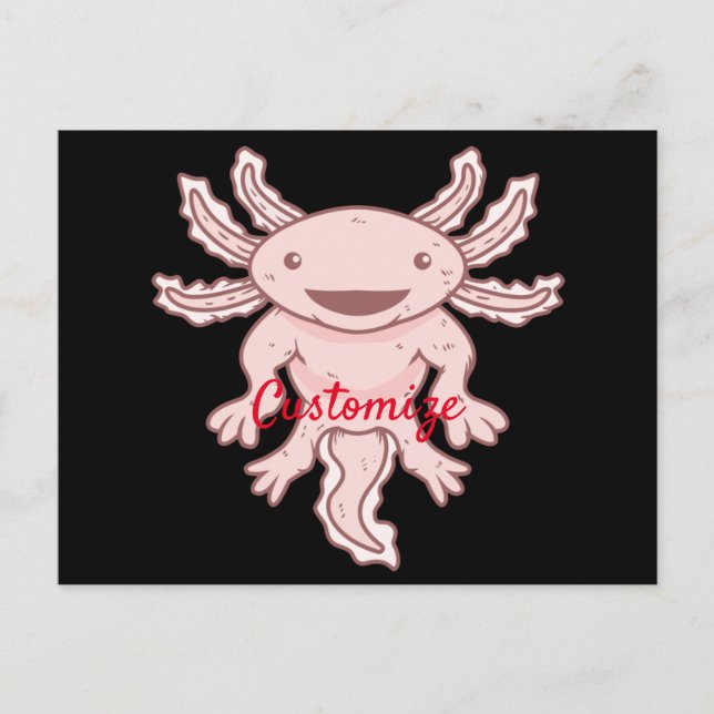 Postal Axiolotl rosado lindo Thunder_Cove (Anverso)