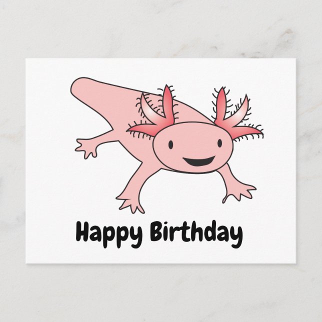 Postal Axolotl Birthday Funny Cute (Anverso)
