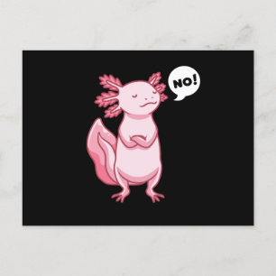 Postal Axolotl Con Animal Pintado Al Estilo Kawaii