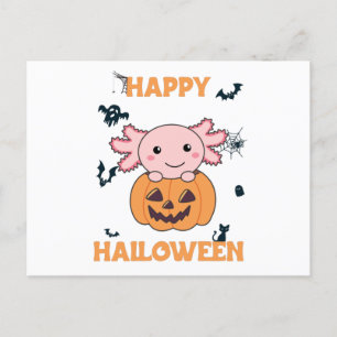 Postal Axolotl En Calabaza Dulce Axolotls Feliz Halloween