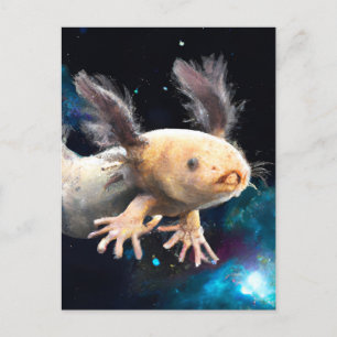 Postal Axolotl en el espacio