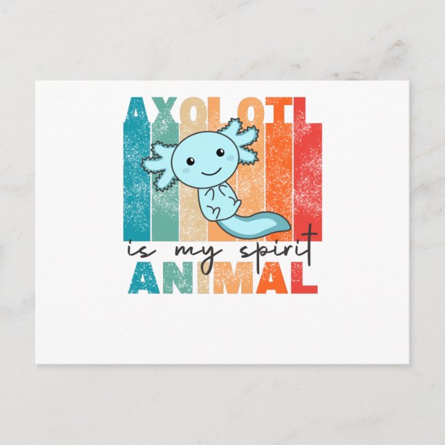 Postal Axolotl Es Mi Animal Espiritual - Axolotl Dulce (Anverso)