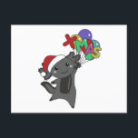 Postal Axolotl Merry Christmas Winter Animales Axolotl<br><div class="desc">El Axolotl para Navidades con globos de Navidad. Animales divertidos con regalos y nieve para las vacaciones. También es gracioso para los Navidades en julio. Axolotl son animales dulces y perfectos para los Navidades.</div>