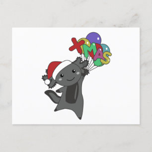 Postal Axolotl Merry Christmas Winter Animales Axolotl