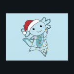 Postal Axolotl Merry Christmas Winter Animales Axolotls P<br><div class="desc">El axolotl para Navidades con luces de hadas. Animales divertidos con regalos y nieve para las vacaciones. También es gracioso para los Navidades en julio. Los Axolotls son animales lindos y perfectos para los Navidades.</div>