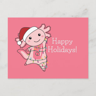 Postal Axolotl Merry Christmas Winter Animales Axolotls P