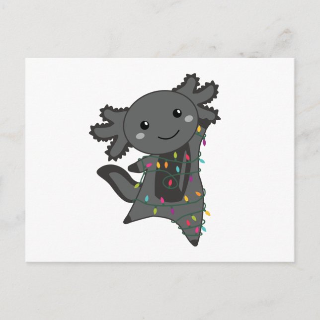Postal Axolotl Merry Christmas Winter Animals Axolotls (Anverso)