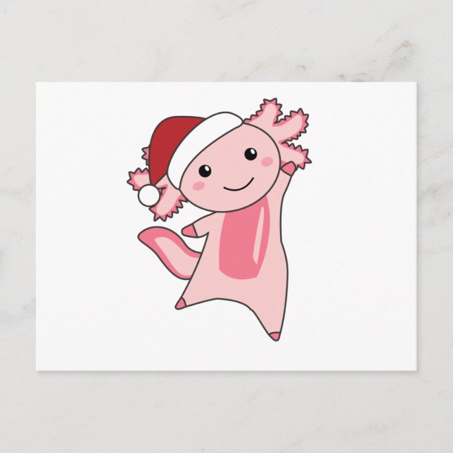 Postal Axolotl Merry Christmas Winter Animals Axolotls (Anverso)