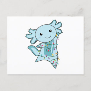 Postal Axolotl Merry Christmas Winter Animals Axolotls