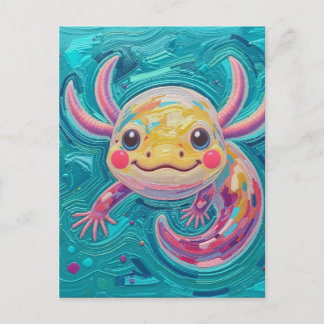 Postal  Axolotl Post Card Art