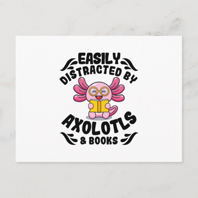 Postal Axolotls & Books | Reading Pets Cute Axolotl Gifts (Anverso)