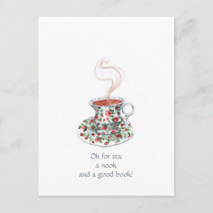 Postal ¡Ay, por un té, un rincón y un buen libro!
