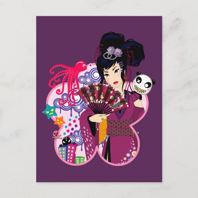 Postal Ayaka en la ciudad de Harajuku (Anverso)