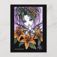 Postal "Ayla" del tigre gótico Lilly Fairy