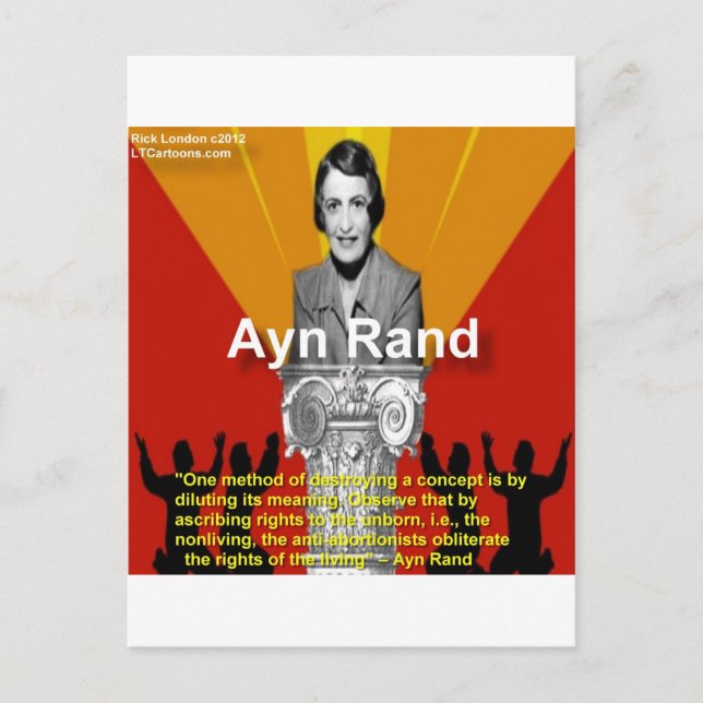 Postal Ayn Rand y Aborto Cita Regalos y Tees (Anverso)