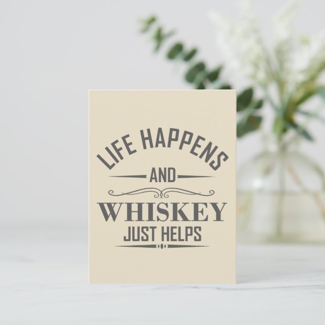 Postal Ayuda al whiskey divertido a decir refranes de beb (Anverso de pie)