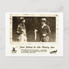 Postal Ayuda para la pesca en cavernas para hombres retro