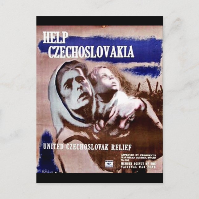 Postal Ayudar a Checoslovaquia (Anverso)