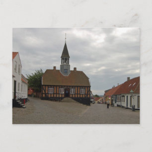 Postal Ayuntamiento antiguo, Ebeltoft, Jutland, Dinamarca