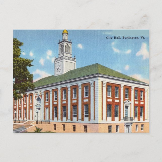 Postal Ayuntamiento, Burlington, Vermont (Anverso)