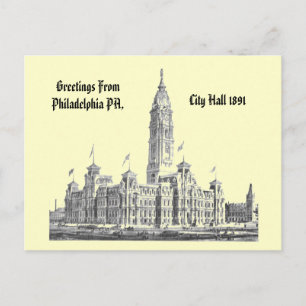 Postal Ayuntamiento de Filadelfia PA 1891