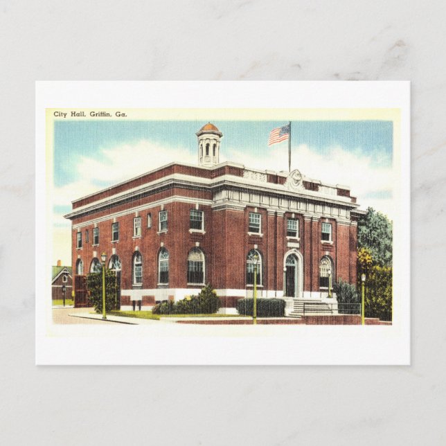 Postal Ayuntamiento de Griffin, Georgia, Viajes de época (Anverso)