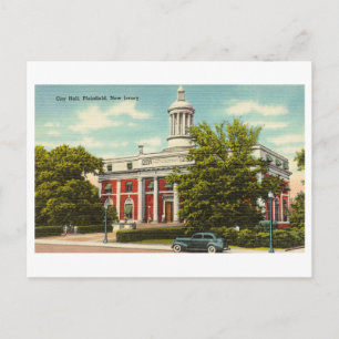 Postal Ayuntamiento de Plainfield, Nueva Jersey, Vintage