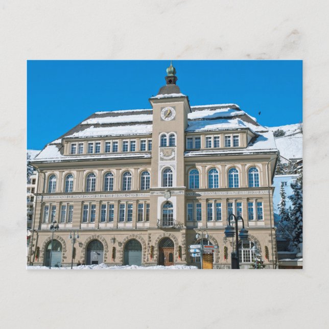 Postal Ayuntamiento de St Moritz, Suiza (Anverso)