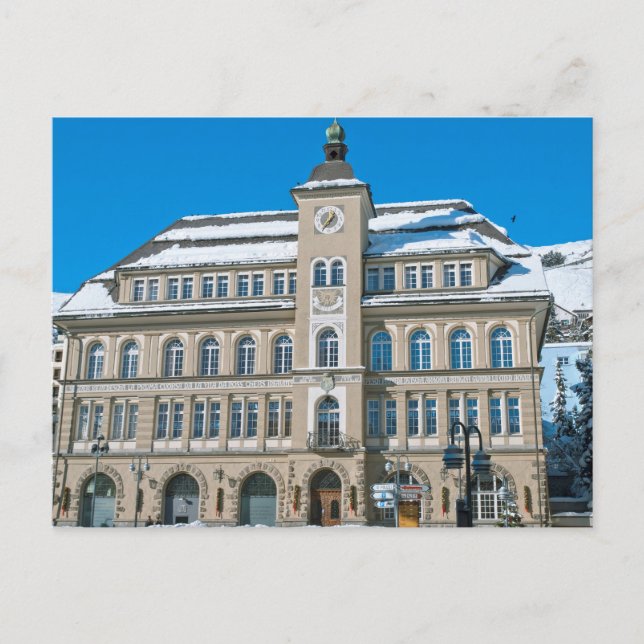 Postal Ayuntamiento en St Moritz, Suiza (Anverso)