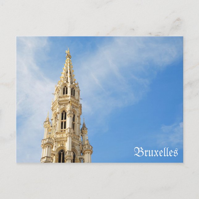 Postal Ayuntamiento medieval en Bruselas (Anverso)